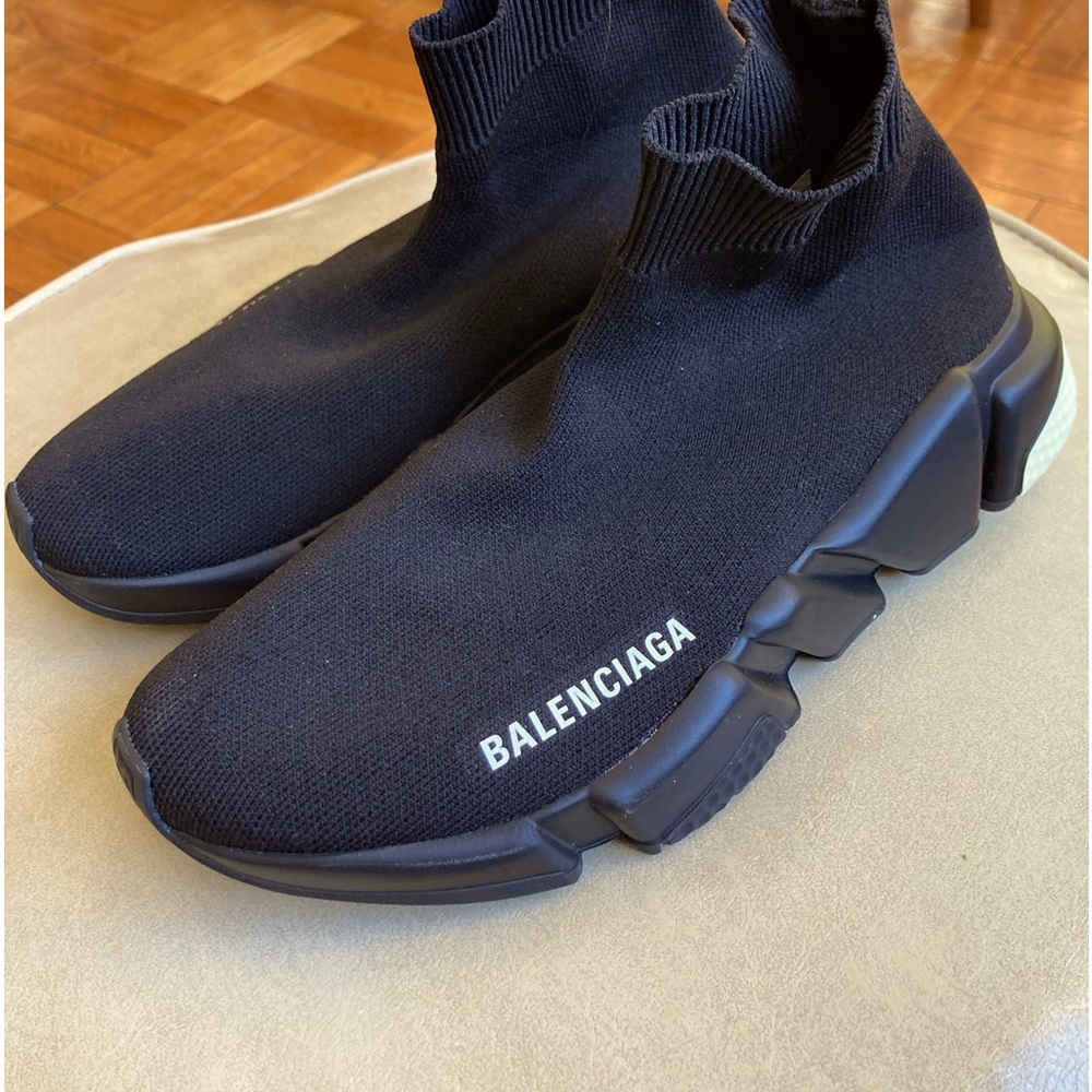 New Balenciaga Black and White Speed Knit Sock Trainer Sneaker Size 36/6